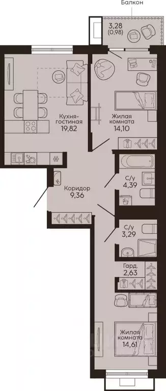 2-к кв. Свердловская область, Екатеринбург Вокзальный жилрайон,  ... - Фото 0