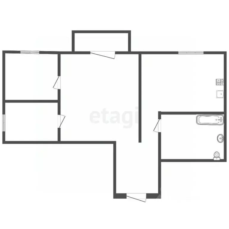 3-к кв. Томская область, Томск ул. Беринга, 1/2 (60.6 м) - Фото 1