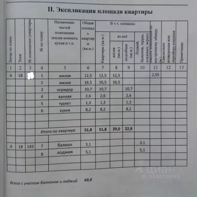 2-к кв. Липецкая область, Липецк ул. Дмитрия Фурсова, 7 (51.8 м) - Фото 1