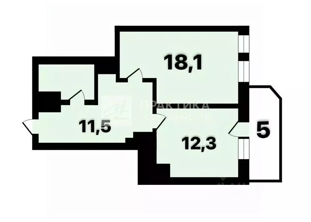 1-к кв. Московская область, Люберцы Городок Б мкр, ул. 3-е Почтовое ... - Фото 2