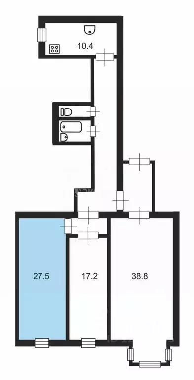 Комната Санкт-Петербург Пушкинская ул., 18 (27.5 м) - Фото 2