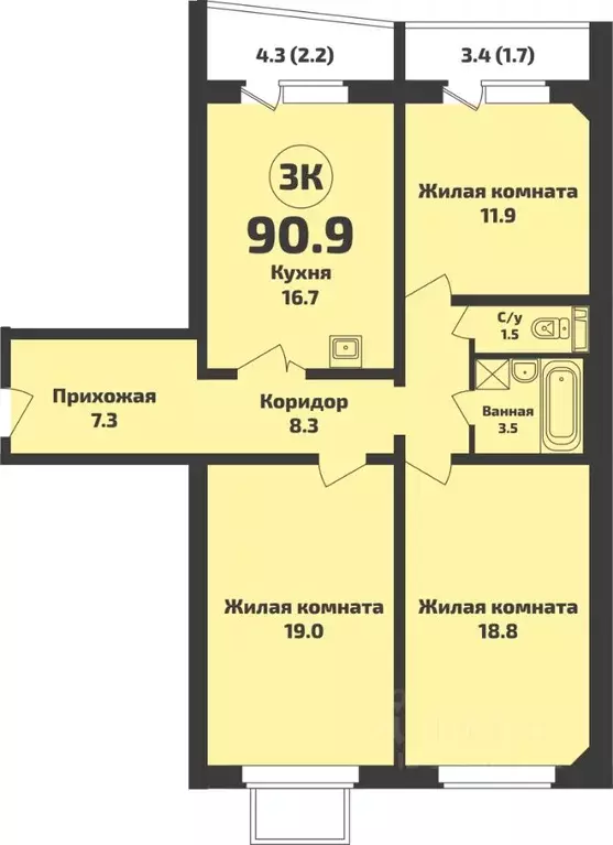 3-к кв. Новосибирская область, Новосибирский район, Станционный ... - Фото 0