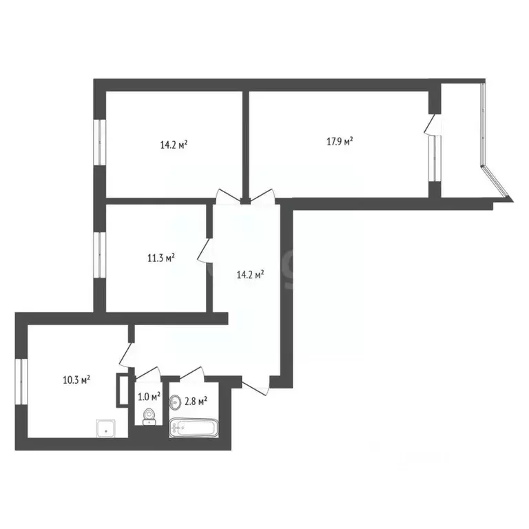 3-к кв. Амурская область, Тында Беленький мкр, 16 (73.1 м) - Фото 1