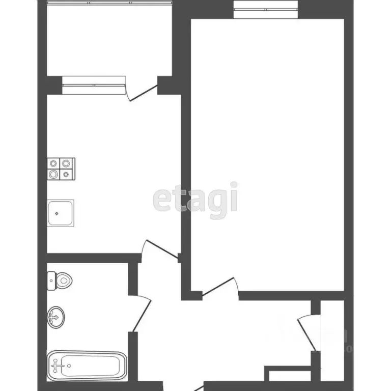 1-к кв. Тюменская область, Тюмень ул. Ветеранов Труда, 9Ак3 (33.4 м) - Фото 2