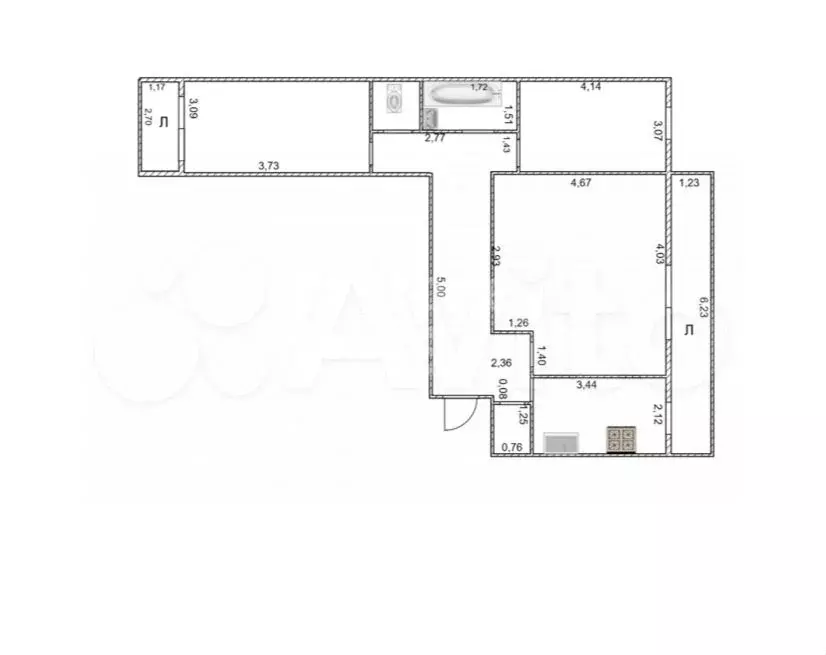 3-к. квартира, 65,3 м, 7/9 эт. - Фото 1