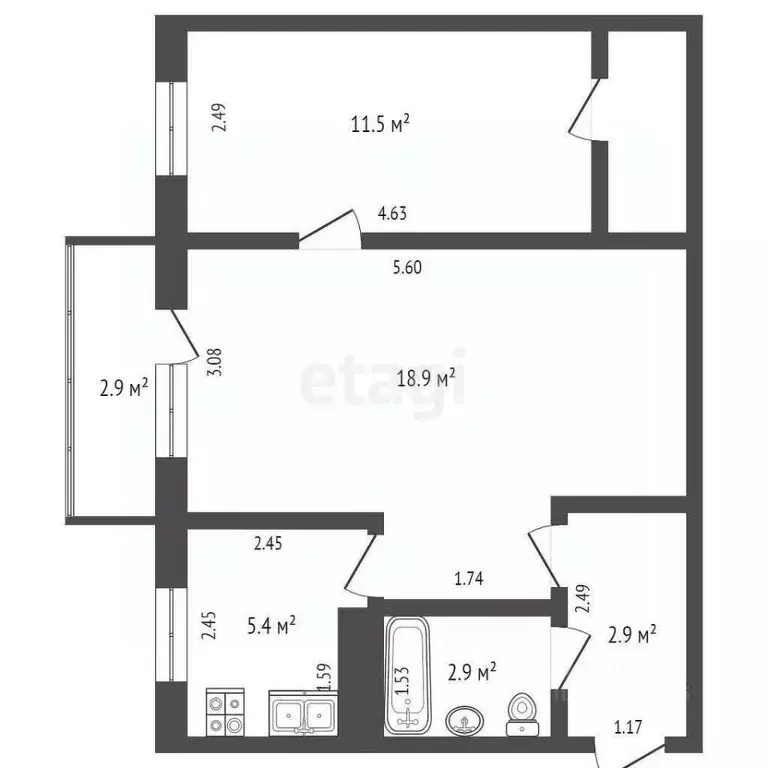 2-к кв. Самарская область, Самара Воронежская ул., 238 (44.5 м) - Фото 1