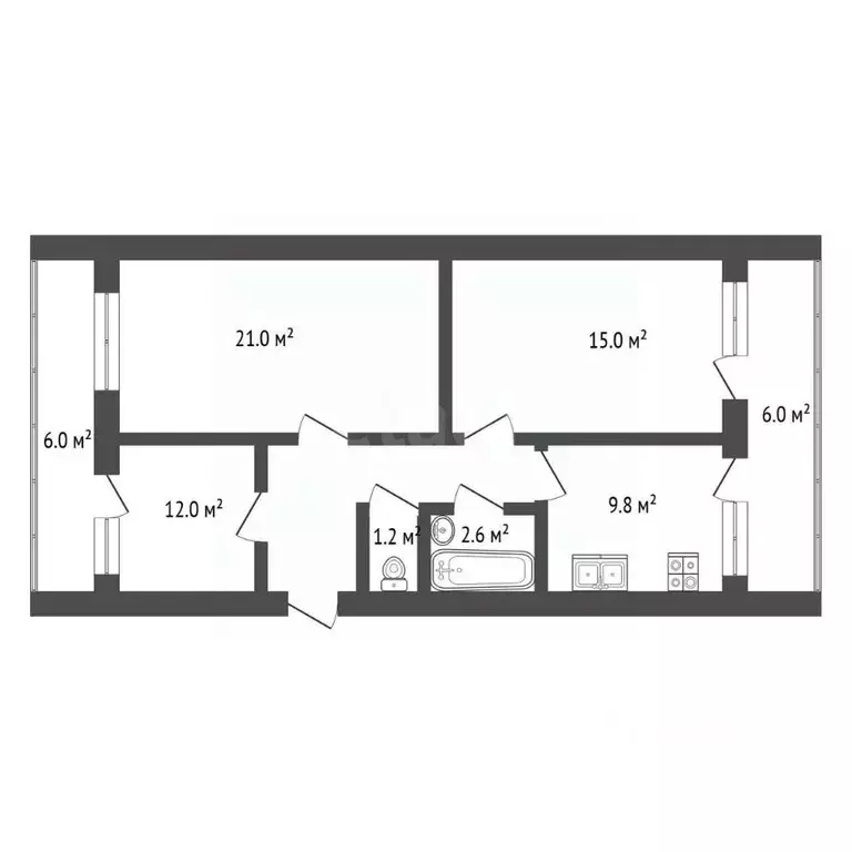 3-к кв. Крым, Феодосия ул. Дружбы, 42Е (76.1 м) - Фото 2