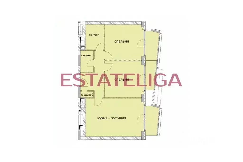 3-к кв. Москва ул. Янковского, 1к3 (74.0 м) - Фото 2