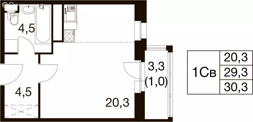 Квартира-студия: Балашиха, микрорайон Гагарина, Проектная улица, 4 ... - Фото 0