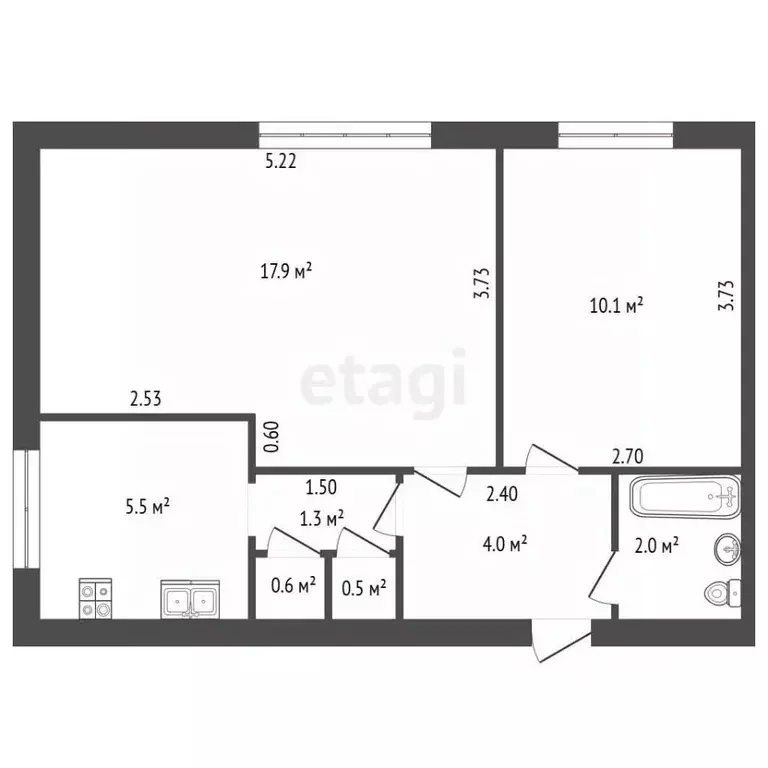 2-к кв. Санкт-Петербург ул. Примакова, 8 (41.9 м) - Фото 2