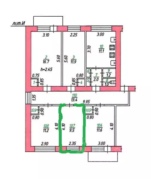 Комната Орловская область, Орел пер. Матроса Силякова, 5 (9.5 м) - Фото 1