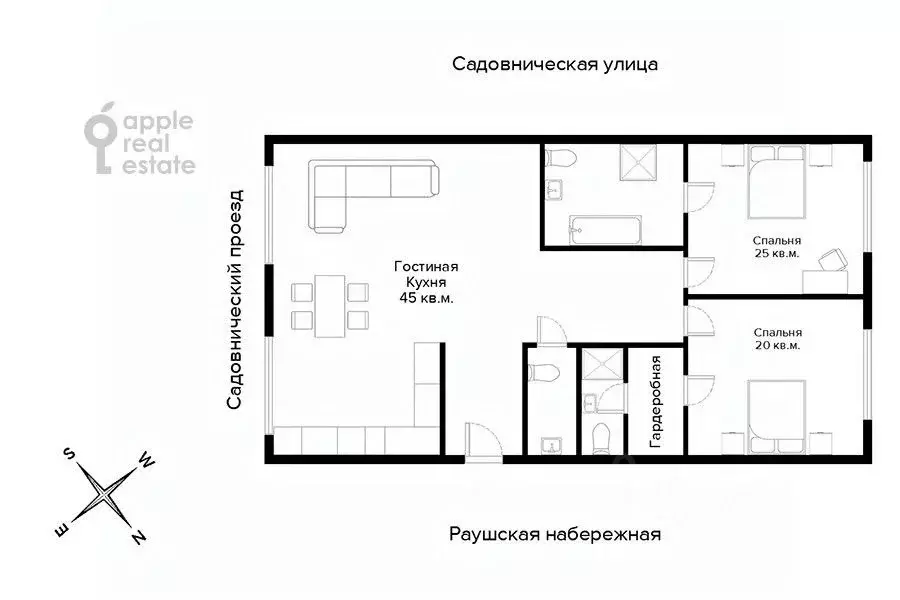 3-к кв. Москва Садовническая ул., 29 (109.0 м) - Фото 1