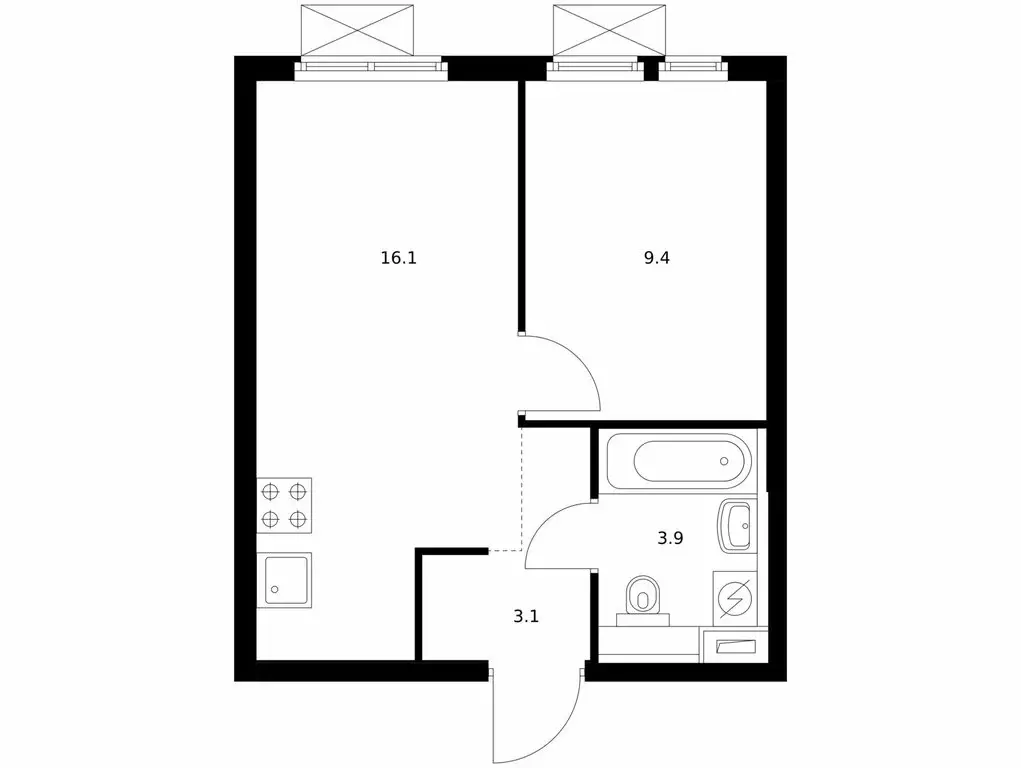 1-комнатная квартира: Котельники, микрорайон Парковый, 2к1 (32.5 м) - Фото 0