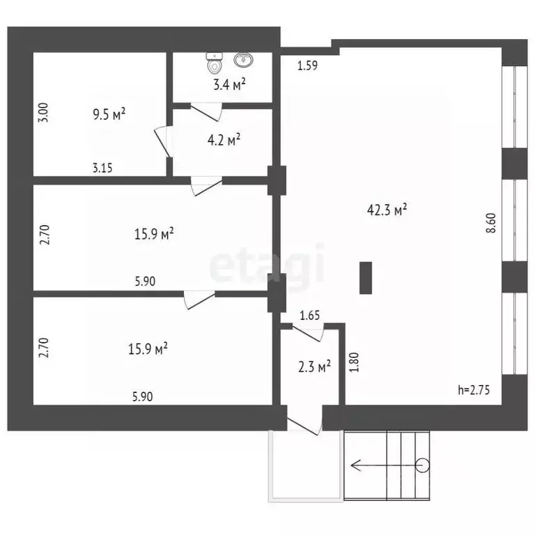 Склад в Пермский край, Губаха ул. Орджоникидзе, 6 (96 м) - Фото 1