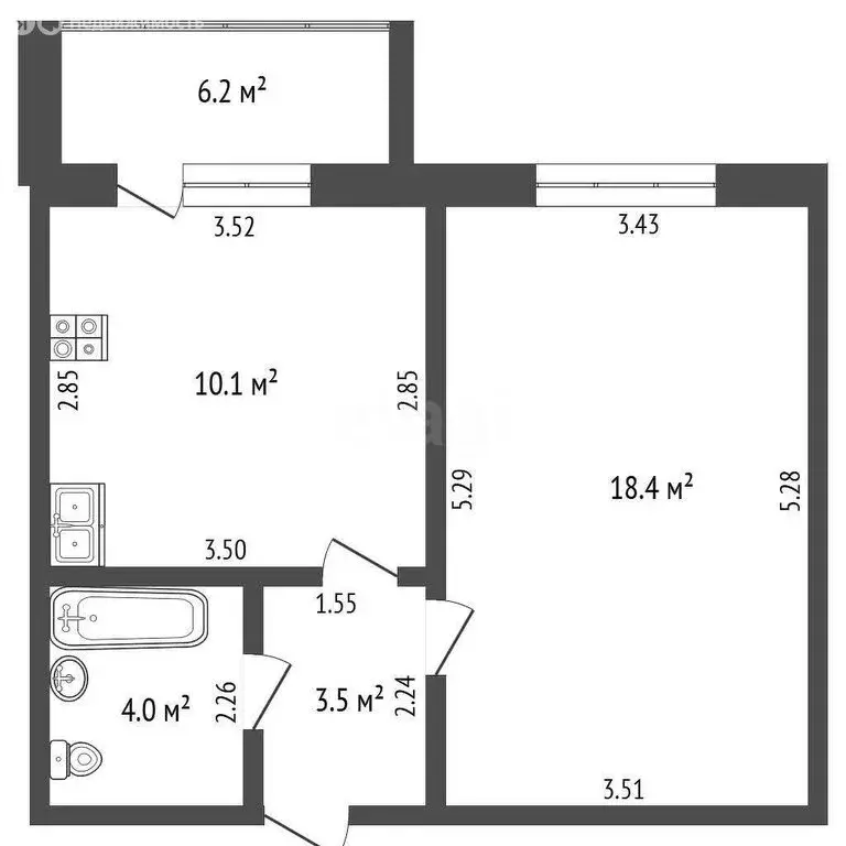 1-комнатная квартира: Стерлитамак, улица Ивлева, 11А (36.1 м) - Фото 1