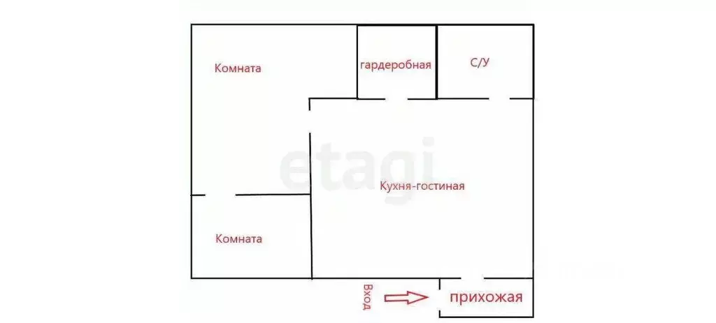 Квартира, 2 комнаты, 44.2 м - Фото 0
