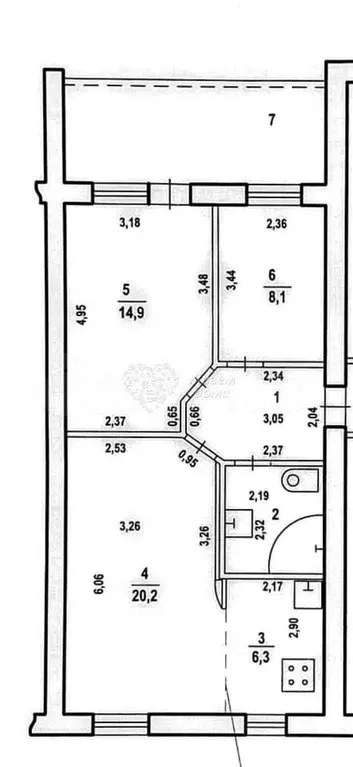 3-к. квартира, 68 м, 8/9 эт. - Фото 0