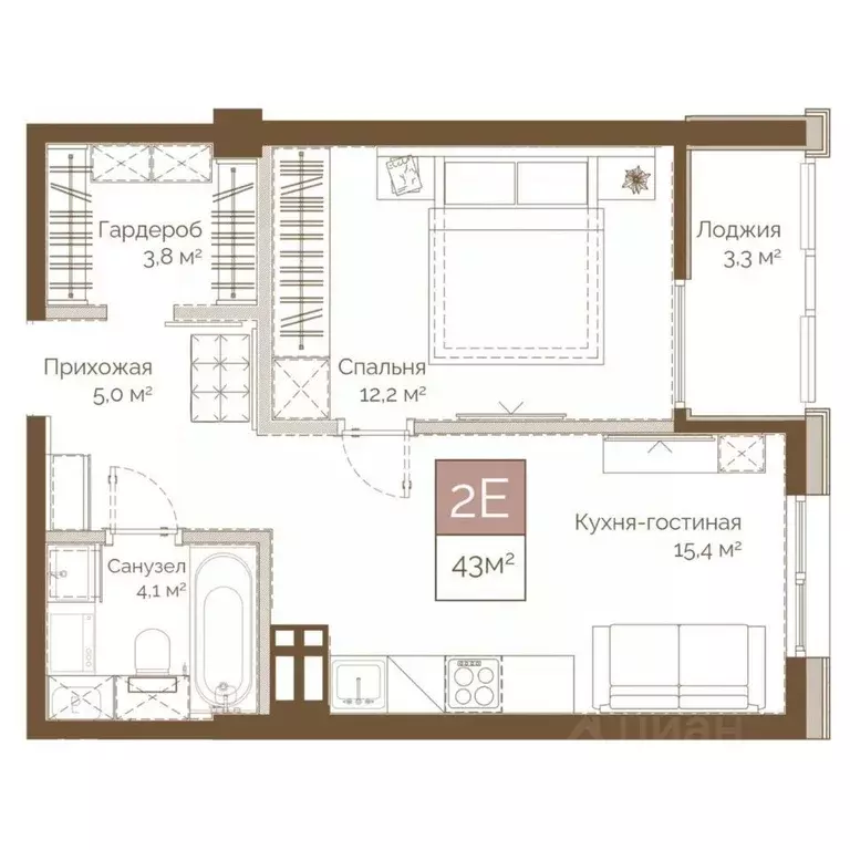 2-к кв. Приморский край, Владивосток Днепровский жилой комплекс (43.65 ... - Фото 1