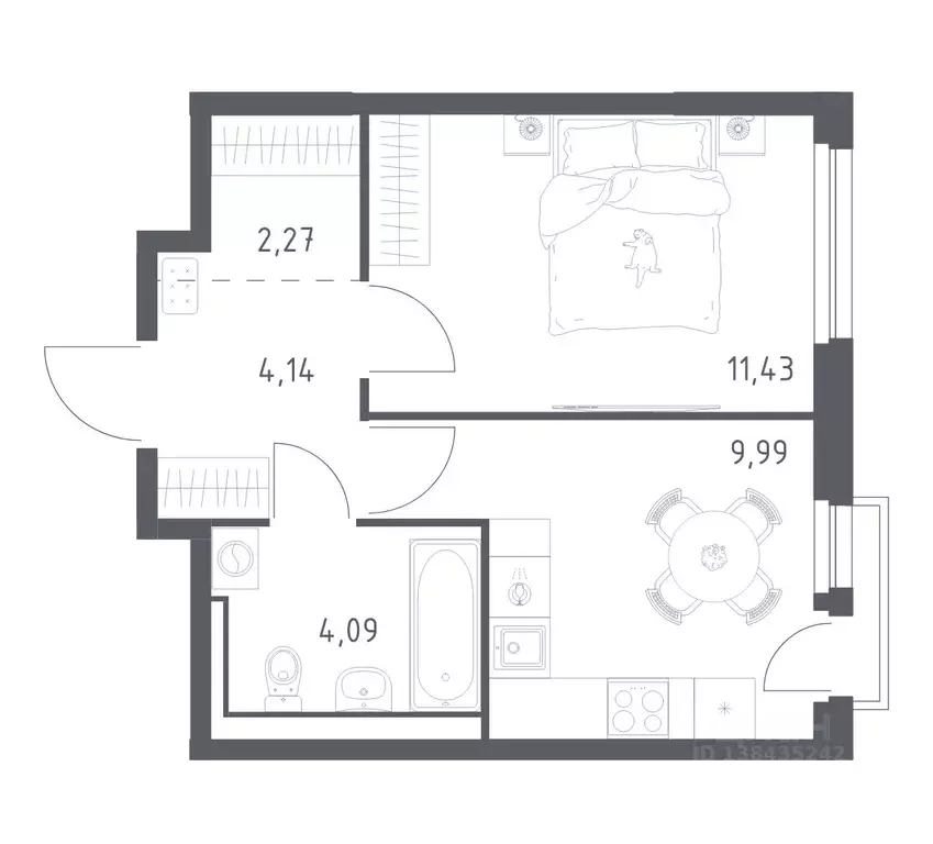 1-к кв. Ленинградская область, Всеволожский район, Свердловское ... - Фото 1