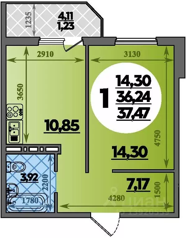 1-к кв. Краснодарский край, Краснодар пос. Березовый, Молодежный-2 ... - Фото 1