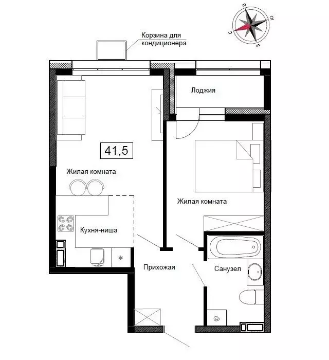 Квартира-студия: Новый, улица Ленина, 6с2 (41.5 м) - Фото 1