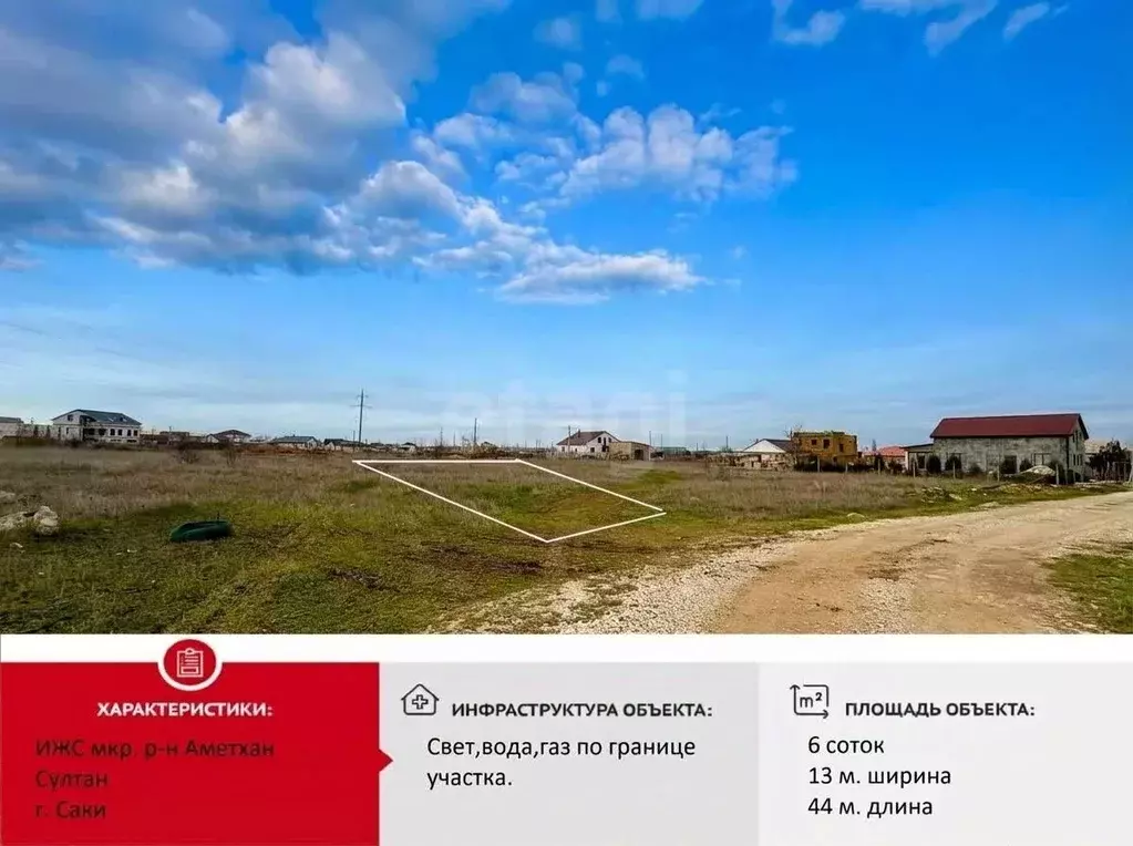 Участок в Крым, Саки ул. Изета Юнусова (6.0 сот.) - Фото 1