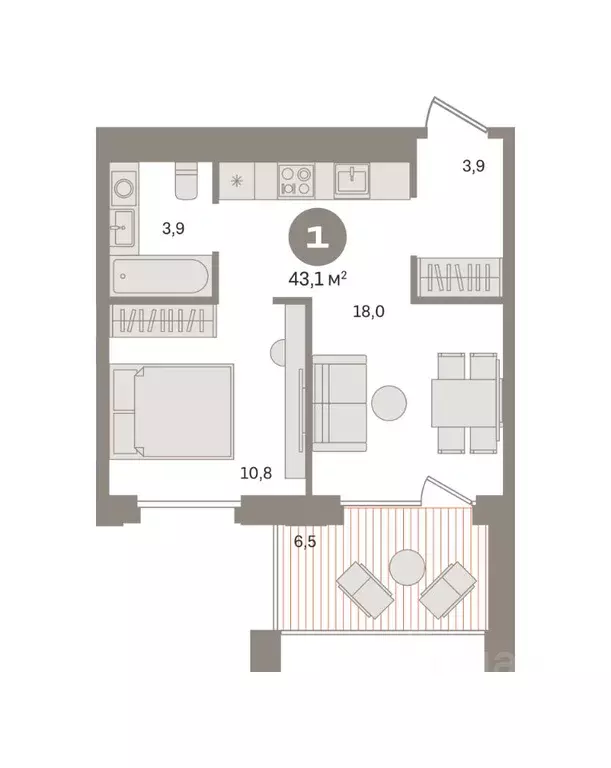 1-к кв. Москва Дубининская ул., вл59к2 (43.1 м) - Фото 1