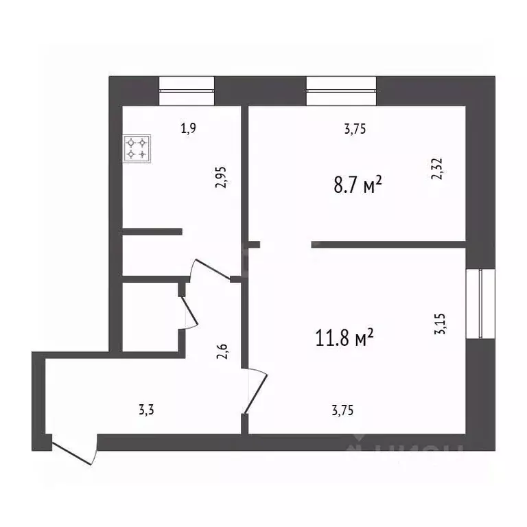 2-к кв. Иркутская область, Иркутск Депутатская ул., 45/5 (32.2 м) - Фото 2