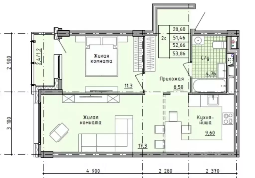 2-к кв. Московская область, Солнечногорск городской округ, Голубое пгт ... - Фото 0