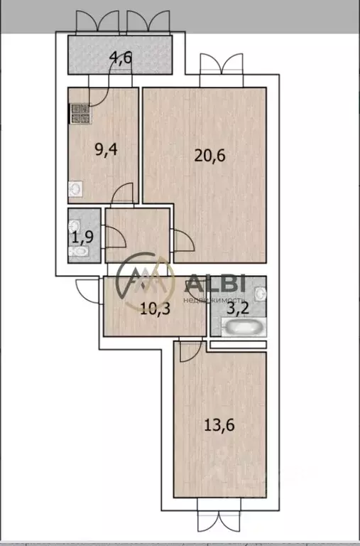 2-к кв. Башкортостан, Уфа ул. Георгия Мушникова, 27 (59.6 м) - Фото 1