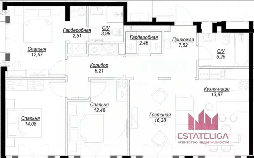 3-к кв. Москва Багратионовский проезд, 5ак1 (97.5 м) - Фото 1