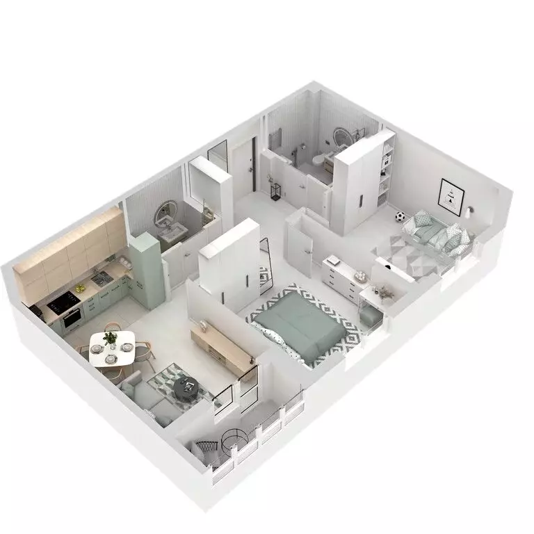 2-комнатная квартира: Екатеринбург, улица Софьи Перовской, 106А (58.41 ... - Фото 2