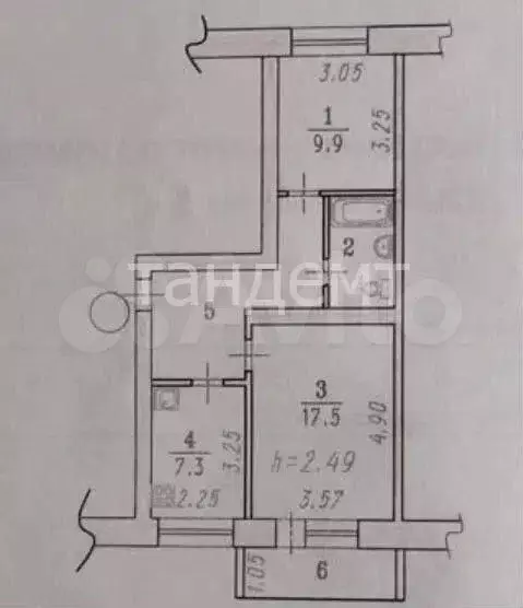 2-к. квартира, 49 м, 1/5 эт. - Фото 0