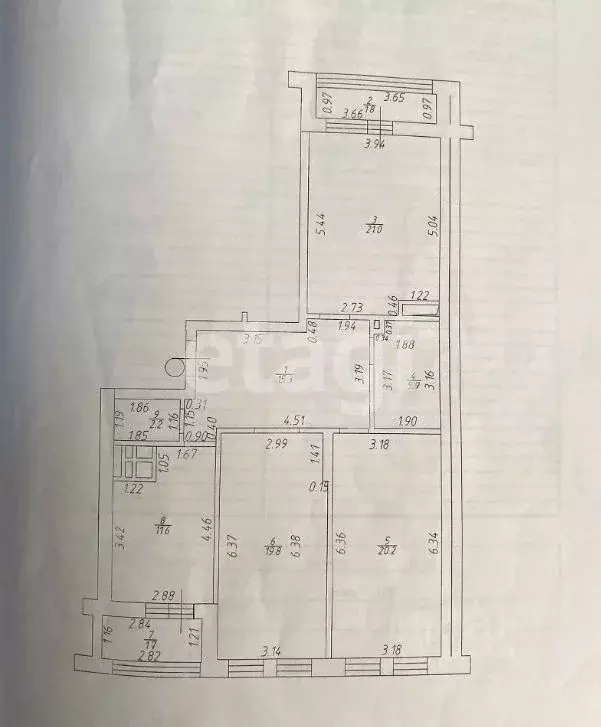 3-к кв. Татарстан, Казань Роторная ул., 27Е (96.3 м) - Фото 2
