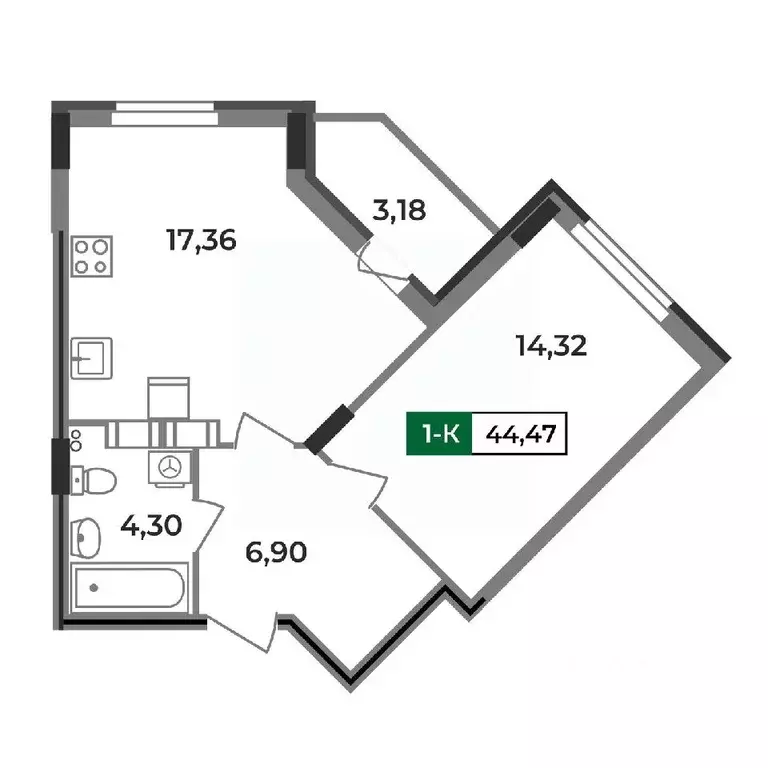 1-к кв. Владимирская область, Ковров Еловая ул., 11 (44.47 м) - Фото 0