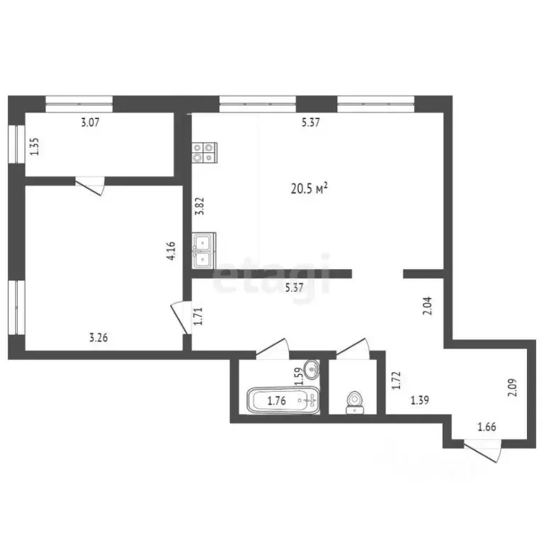 1-к кв. Тюменская область, Тюмень ул. Мельникайте, 36к1 (52.7 м) - Фото 0