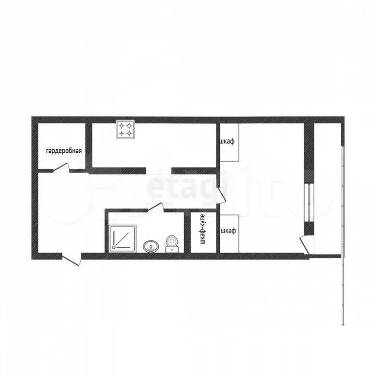 1-к. квартира, 31,7 м, 3/9 эт. - Фото 0
