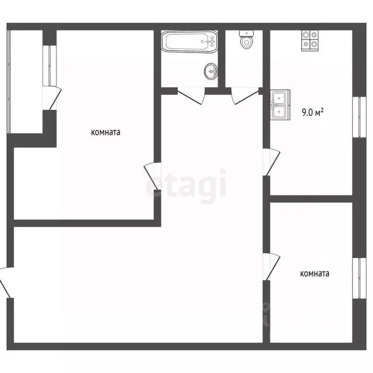 2-к кв. Ямало-Ненецкий АО, Муравленко ул. Дружбы Народов, 12 (51.4 м) - Фото 0