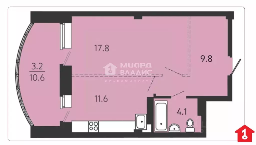 1-к кв. Омская область, Омск ул. 8-я Линия, 197А (46.0 м) - Фото 2