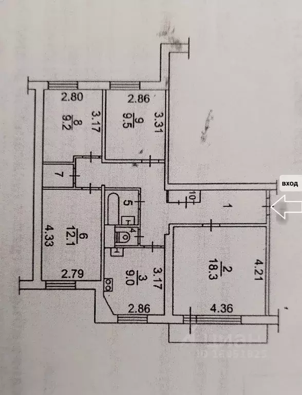 4-к кв. Томская область, Томск ул. Клюева, 20 (77.3 м) - Фото 0