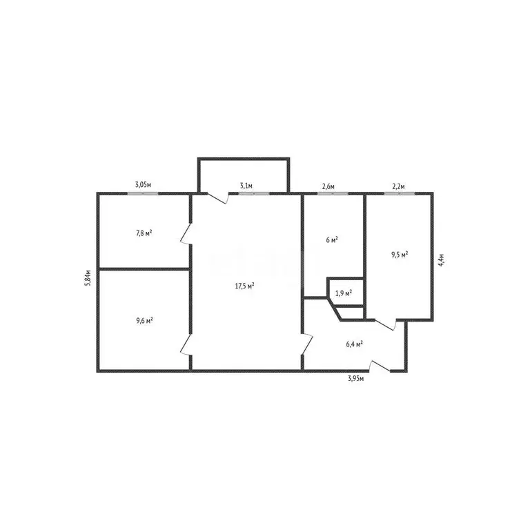 4-комнатная квартира: Махачкала, улица Гагарина, 50 (60 м) - Фото 1