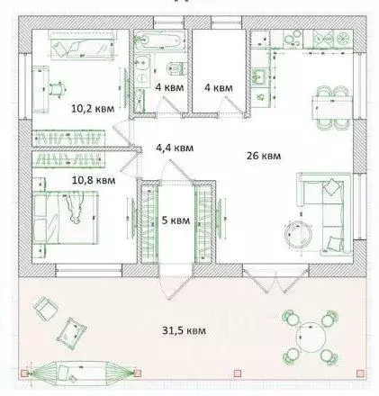 Дом, 100 м - Фото 1