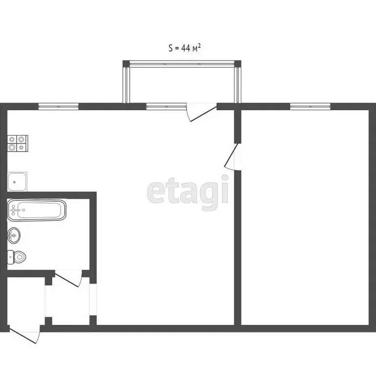 2-комнатная квартира: Тула, Оружейная улица, 29 (43 м) - Фото 0