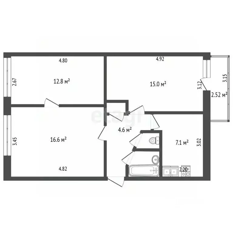 Комната Вологодская область, Череповец ул. Ломоносова, 41 (17.0 м) - Фото 2