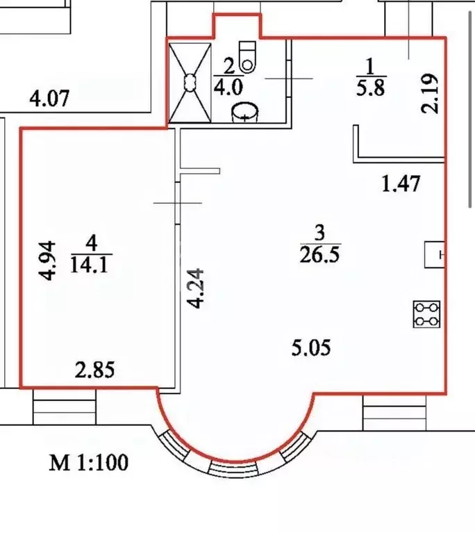 1-к кв. Санкт-Петербург Московский просп., 138 (50.4 м) - Фото 2