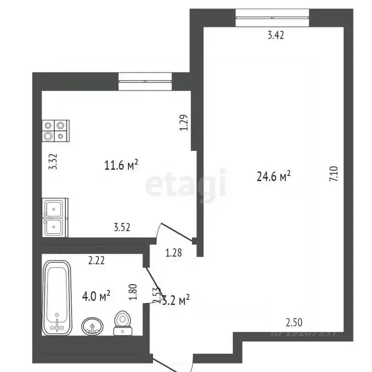 1-к кв. Краснодарский край, Новороссийск ул. Видова, 100 (43.4 м) - Фото 1