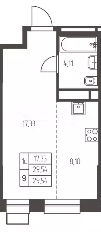 Квартира-студия, 29,5 м, 6/25 эт. - Фото 0