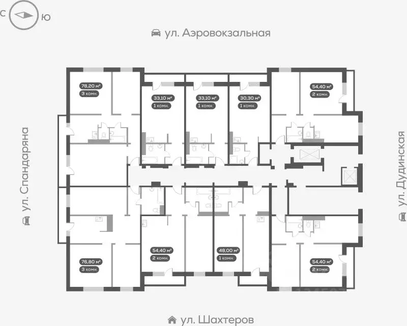 3-к кв. Красноярский край, Красноярск ул. Спандаряна, 1Б (76.8 м) - Фото 1