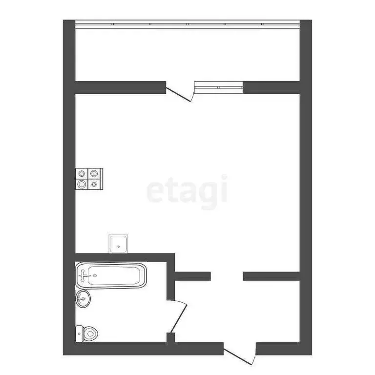 Квартира-студия: Чигири, улица Василенко, 3/4 (27.8 м) - Фото 0