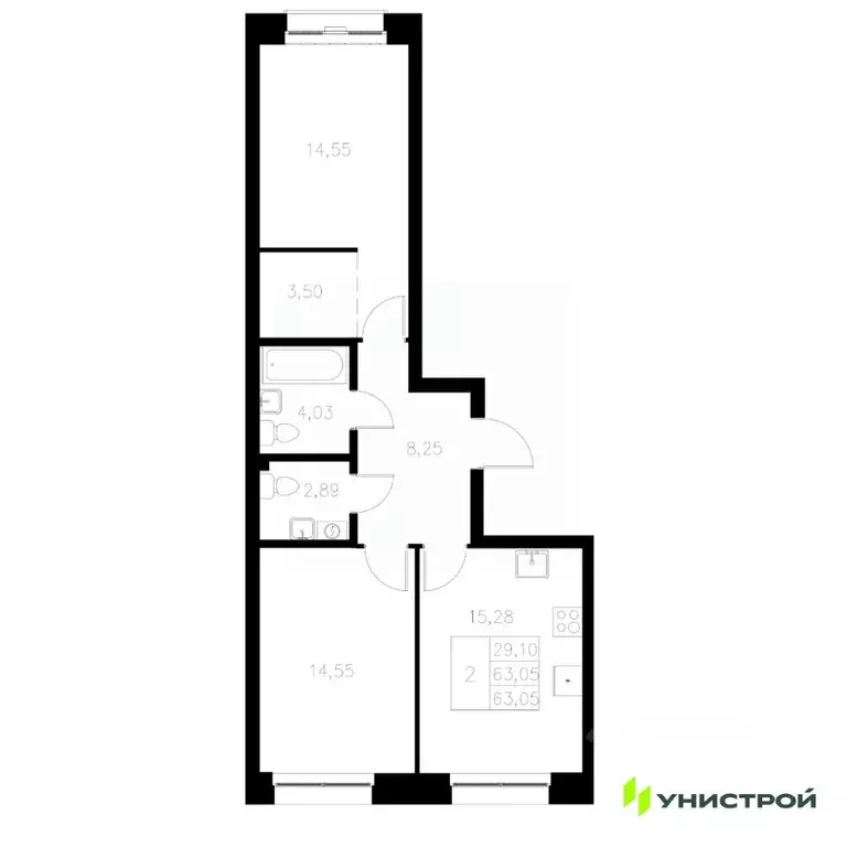 2-к кв. Татарстан, Казань Адмиралтейская Слобода мкр, Статум жилой ... - Фото 1